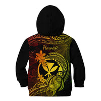 Hawaii Kid Hoodie Turtle Mix Polynesian Plumeria Reggae Version - Wonder Print Shop
