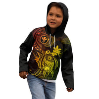Hawaii Kid Hoodie Turtle Mix Polynesian Plumeria Reggae Version - Wonder Print Shop