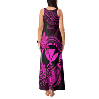 Hawaii Tank Maxi Dress Turtle Mix Polynesian Plumeria Pink Version - Wonder Print Shop