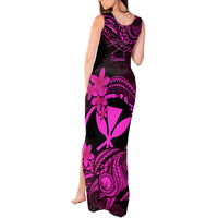 Hawaii Tank Maxi Dress Turtle Mix Polynesian Plumeria Pink Version - Wonder Print Shop