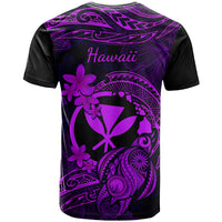 Hawaii T Shirt Turtle Mix Polynesian Plumeria Purple Version - Wonder Print Shop