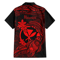 Hawaii Family Matching Long Sleeve Bodycon Dress and Hawaiian Shirt Turtle Mix Polynesian Plumeria Red Version - Wonder Print Shop