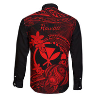 Hawaii Family Matching Puletasi Dress and Hawaiian Shirt Turtle Mix Polynesian Plumeria Red Version - Wonder Print Shop