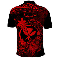 Hawaii Polo Shirt Turtle Mix Polynesian Plumeria Red Version - Wonder Print Shop