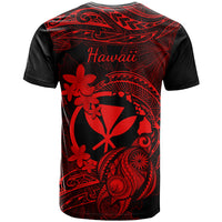 Hawaii T Shirt Turtle Mix Polynesian Plumeria Red Version - Wonder Print Shop