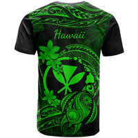 Hawaii T Shirt Turtle Mix Polynesian Plumeria Green Version - Wonder Print Shop