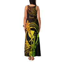 Hawaii Family Matching Tank Maxi Dress and Hawaiian Shirt Ukulele Mix Polynesian Plumeria Reggae Version - Wonder Print Shop