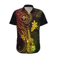 Hawaii Hawaiian Shirt Ukulele Mix Polynesian Plumeria Reggae Version - Wonder Print Shop