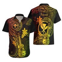Hawaii Hawaiian Shirt Ukulele Mix Polynesian Plumeria Reggae Version - Wonder Print Shop