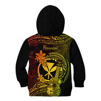 Hawaii Kid Hoodie Ukulele Mix Polynesian Plumeria Reggae Version - Wonder Print Shop