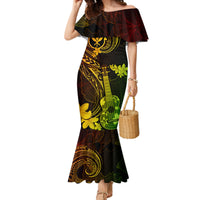Hawaii Mermaid Dress Ukulele Mix Polynesian Plumeria Reggae Version - Wonder Print Shop