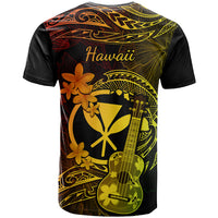 Hawaii T Shirt Ukulele Mix Polynesian Plumeria Reggae Version - Wonder Print Shop