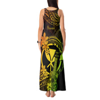 Hawaii Tank Maxi Dress Ukulele Mix Polynesian Plumeria Reggae Version - Wonder Print Shop