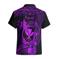 Hawaii Hawaiian Shirt Ukulele Mix Polynesian Plumeria Purple Version - Wonder Print Shop