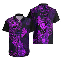 Hawaii Hawaiian Shirt Ukulele Mix Polynesian Plumeria Purple Version - Wonder Print Shop