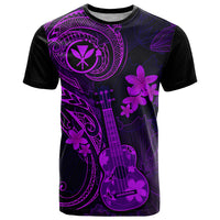 Hawaii T Shirt Ukulele Mix Polynesian Plumeria Purple Version - Wonder Print Shop
