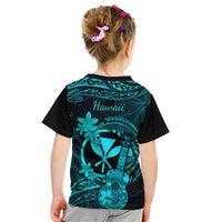 Hawaii Kid T Shirt Ukulele Mix Polynesian Plumeria Turquoise Version - Wonder Print Shop