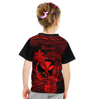 Hawaii Kid T Shirt Ukulele Mix Polynesian Plumeria Red Version - Wonder Print Shop