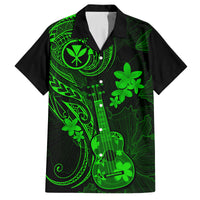 Hawaii Kid Hawaiian Shirt Ukulele Mix Polynesian Plumeria Green Version - Wonder Print Shop