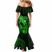 Hawaii Mermaid Dress Ukulele Mix Polynesian Plumeria Green Version - Wonder Print Shop