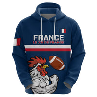 Custom France Rugby Hoodie World Cup Allez Les Bleus 2023 Mascot - Wonder Print Shop