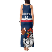 Custom France Rugby Tank Maxi Dress World Cup Allez Les Bleus 2023 Mascot - Wonder Print Shop
