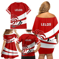 Georgia Rugby Family Matching Off Shoulder Short Dress and Hawaiian Shirt 2023 Go Lelos Curves Style - Wonder Print Shop