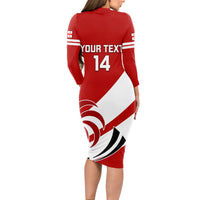 Custom Georgia Rugby Long Sleeve Bodycon Dress 2023 Go Lelos Curves Style - Wonder Print Shop