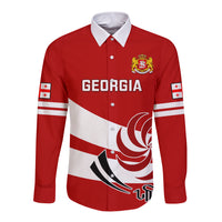 Custom Georgia Rugby Long Sleeve Button Shirt 2023 Go Lelos Curves Style - Wonder Print Shop