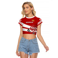 Custom Georgia Rugby Raglan Cropped T Shirt 2023 Go Lelos Curves Style - Wonder Print Shop