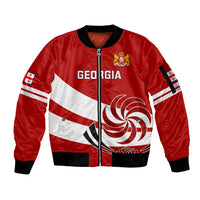 Custom Georgia Rugby Sleeve Zip Bomber Jacket 2023 Go Lelos Curves Style - Wonder Print Shop