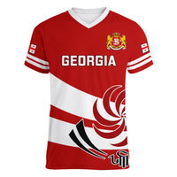 Custom Georgia Rugby Women V Neck T Shirt 2023 Go Lelos Curves Style - Wonder Print Shop