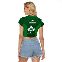 Ireland Rugby Raglan Cropped T Shirt 2023 Go Irish Shamrock World Cup - Wonder Print Shop