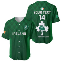 Custom Ireland Rugby Baseball Jersey 2023 Go Shamrock World Cup Irish Celtic Pattern - Wonder Print Shop