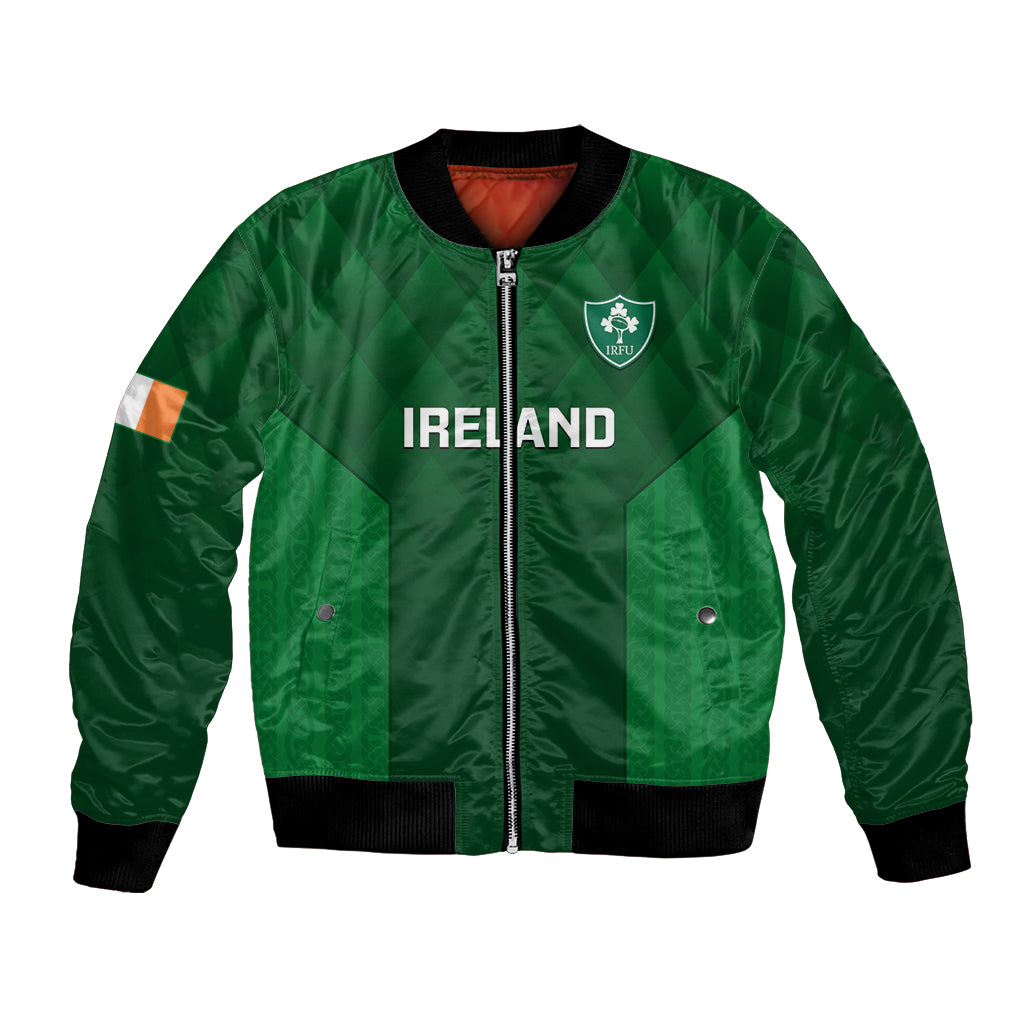 Personalised Ireland Rugby Bomber Jacket 2023 Go Irish Shamrock World Cup LT14