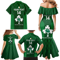 Custom Ireland Rugby Family Matching Mermaid Dress and Hawaiian Shirt 2023 Go Shamrock World Cup Irish Celtic Pattern - Wonder Print Shop