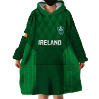 Custom Ireland Rugby Wearable Blanket Hoodie 2023 Go Shamrock World Cup Irish Celtic Pattern - Wonder Print Shop
