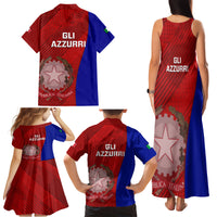 Italy Rugby Family Matching Tank Maxi Dress and Hawaiian Shirt 2023 The Blues Grunge Style - Wonder Print Shop