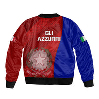 Italy Rugby Sleeve Zip Bomber Jacket 2023 The Blues Grunge Style - Wonder Print Shop