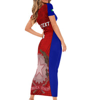 Custom Italy Rugby Short Sleeve Bodycon Dress 2023 The Blues Grunge Style - Wonder Print Shop