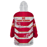 Japan Rugby Wearable Blanket Hoodie 2023 Go Cherry Blossoms World Cup - Wonder Print Shop