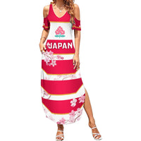 Custom Japan Rugby Family Matching Summer Maxi Dress and Hawaiian Shirt 2023 Go Cherry Blossoms World Cup - Wonder Print Shop