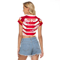 Custom Japan Rugby Raglan Cropped T Shirt 2023 Go Cherry Blossoms World Cup - Wonder Print Shop