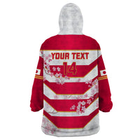 Custom Japan Rugby Wearable Blanket Hoodie 2023 Go Cherry Blossoms World Cup - Wonder Print Shop