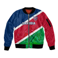 Namibia Rugby Sleeve Zip Bomber Jacket 2023 Welwitschias Flag Style - Wonder Print Shop
