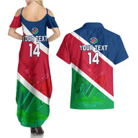 Custom Namibia Rugby Couples Matching Summer Maxi Dress and Hawaiian Shirt 2023 Welwitschias Flag Style - Wonder Print Shop