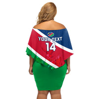 Custom Namibia Rugby Off Shoulder Short Dress 2023 Welwitschias Flag Style - Wonder Print Shop