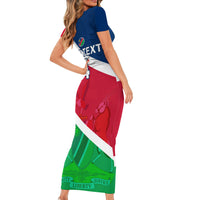Custom Namibia Rugby Short Sleeve Bodycon Dress 2023 Welwitschias Flag Style - Wonder Print Shop
