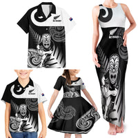 New Zealand Silver Fern Rugby Family Matching Tank Maxi Dress and Hawaiian Shirt Go Champions NZ All Black Maori Koru - Wonder Print Shop