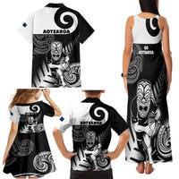 New Zealand Silver Fern Rugby Family Matching Tank Maxi Dress and Hawaiian Shirt Go Champions NZ All Black Maori Koru - Wonder Print Shop